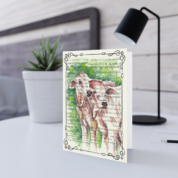 Sisterly Cows Greeting Card