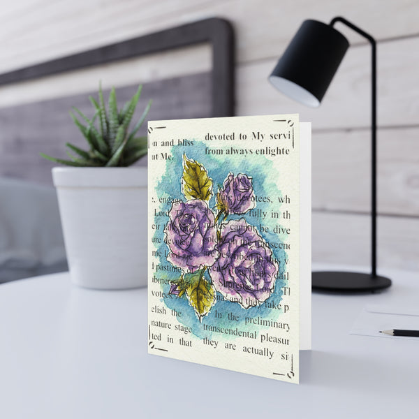 Purple Rose Greeting Cards