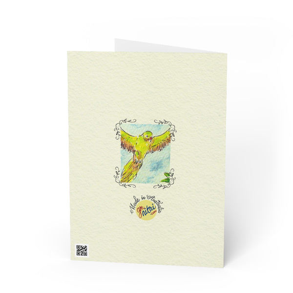 Green Parrot Greeting Cards