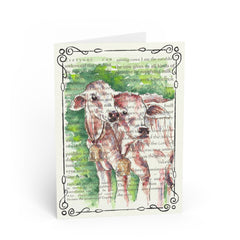 Sisterly Cows Greeting Card