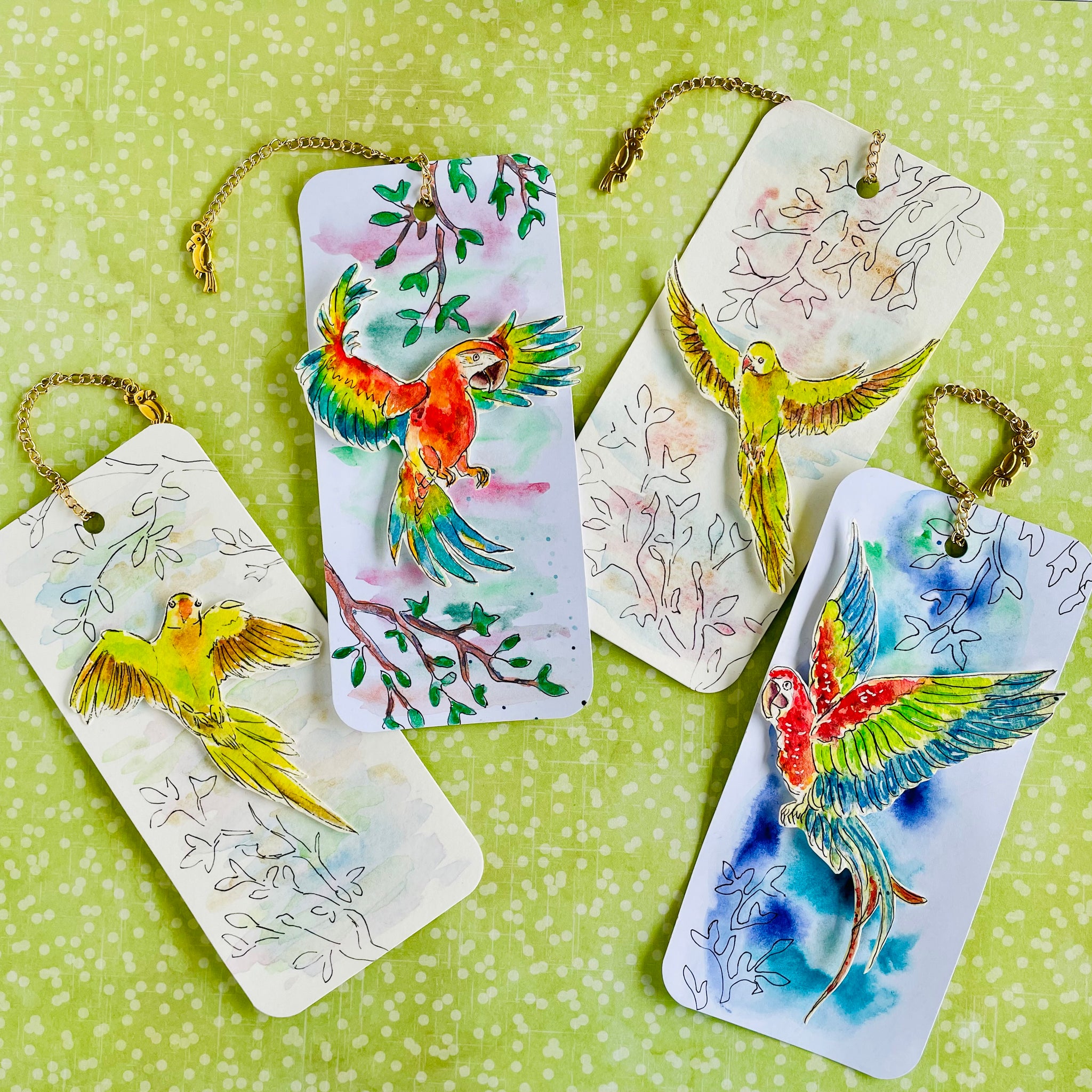 ‘Parrot Rapture’ bookmarks