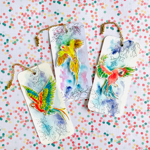 ‘Parrot Bliss’ bookmarks