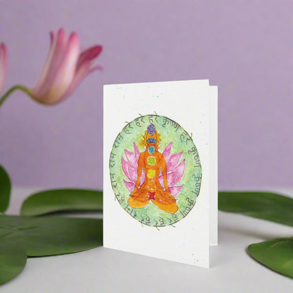 ‘Yogi Lotus’ Greeting Card