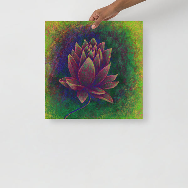 ‘Red & Green Lotus’ Poster